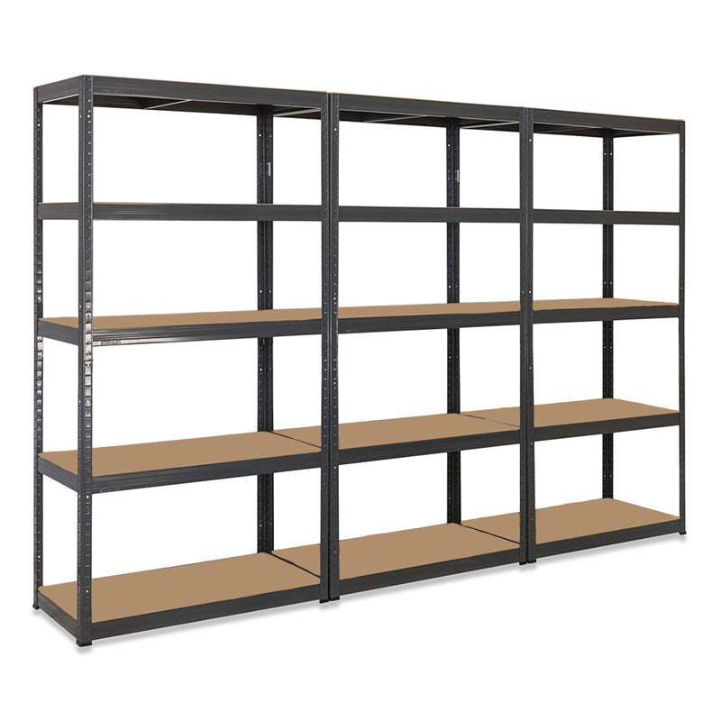 3x VRS Shelving Units - 1800mm High - Grey with 12x 33.5L Really Useful Boxes