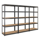 3x VRS Shelving Units - 1800mm High - Grey with 20x 37L Wham Plastic Storage Boxes