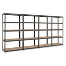 4x VRS Shelving Units - 2130mm High - Grey with 12x 33.5L Really Useful Boxes