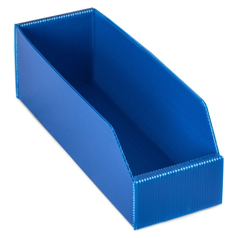 K-Bins Flat Pack Corrugated Plastic Parts Bins - Blue