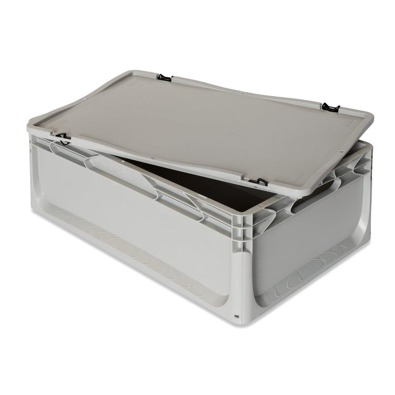 Euro Containers with Hinged Lids - Light Grey - All Sizes