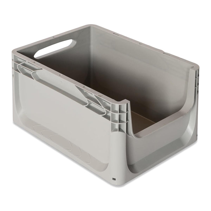 2x Open Front Euro Containers - Light Grey - 2 Sizes