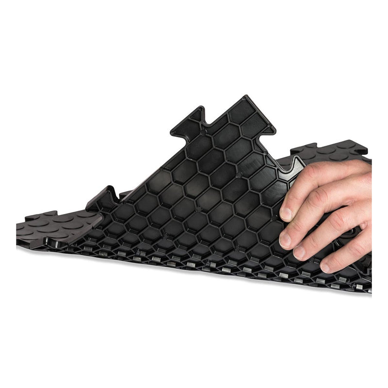Interlocking Floor Tiles (PVC) - Checker Plate Surface