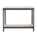 2x CRW Workbenches - Lower Half Shelf - 915mm High - 400kg - Chipboard - Grey