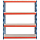 1x CRW Heavy Duty Garage Shelving - 1800mm High - 500kg - Blue & Orange