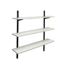Twin Slot Wall Mounted Shelving - 600mm Wide - Melamine - Black