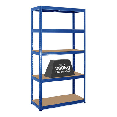 1x VRS Heavy Duty Shelving - 2130mm High - 200/280kg - Blue