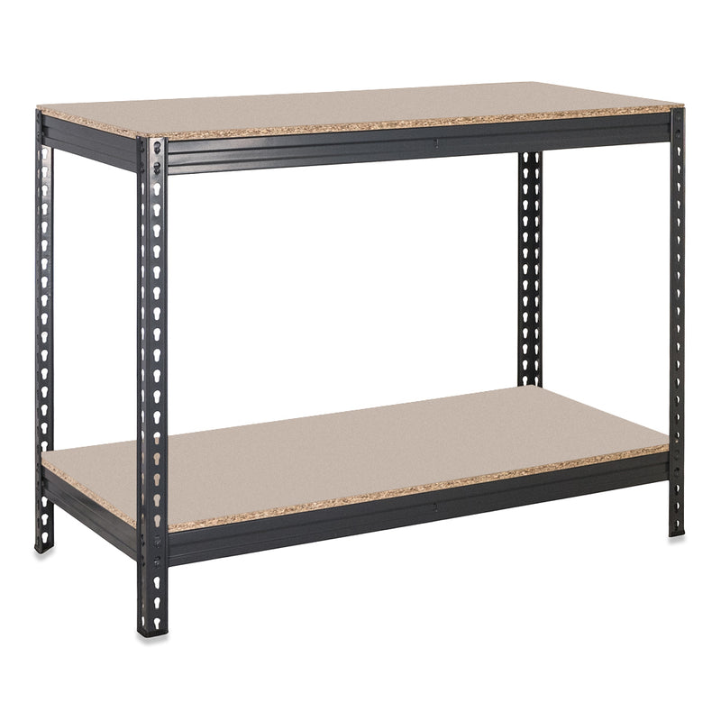 2x VRS Shelving Units - 1600mm High & 1x Workbench - 1200mm Wide - Grey