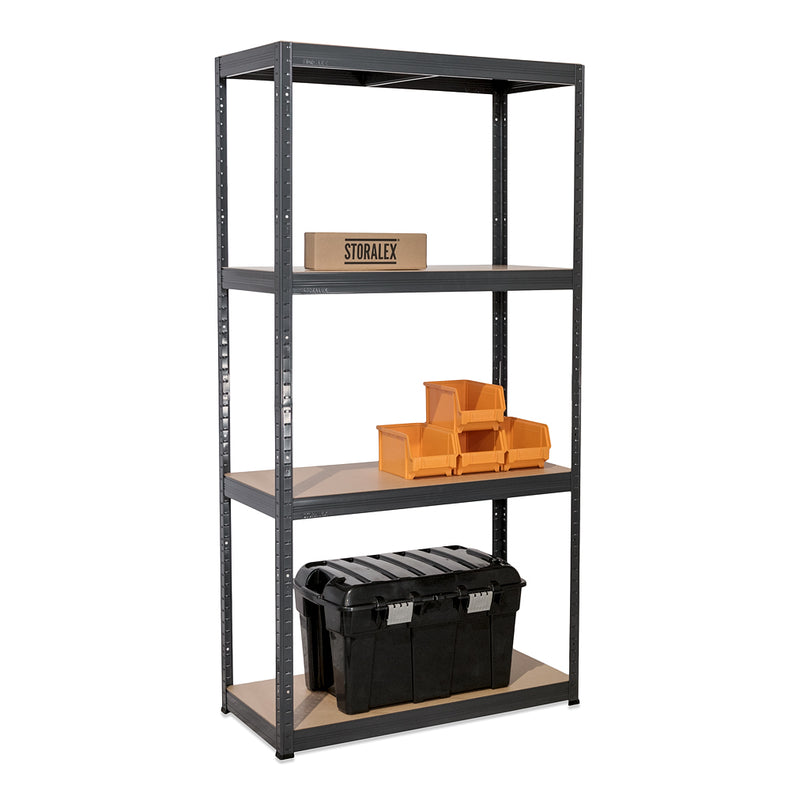 4x VRS Shelving Units - 1600mm High & 1x Workbench - 1200mm Wide - Grey