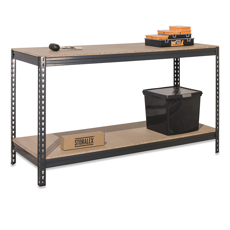 3x VRS Shelving Units - 1600mm High & 1x Workbench - 1600mm Wide - Grey