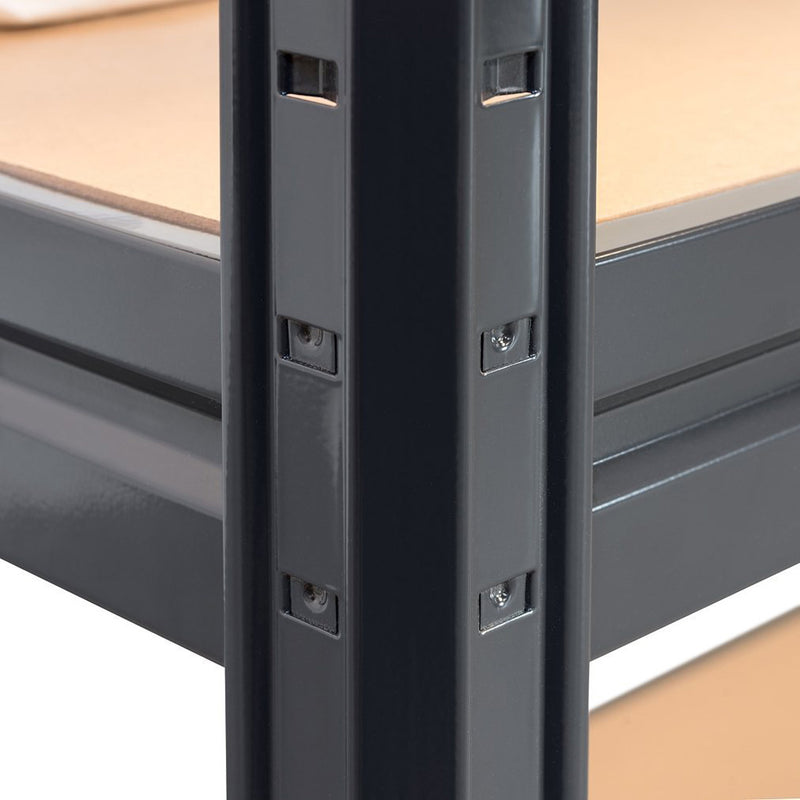 2x HRX Heavy Duty Shelving - 1770mm High - Grey with 12x 37L Wham DIY Plastic Storage Boxes