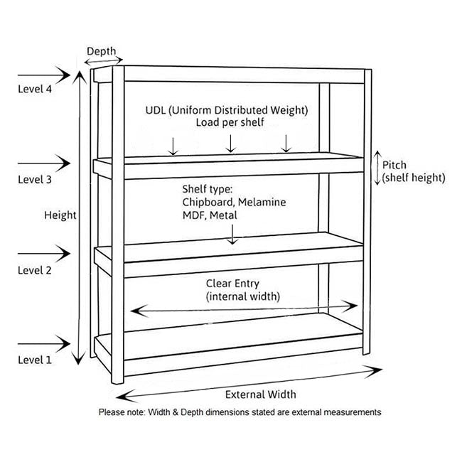 1x VRS Heavy Duty Shelving - 1600mm High - 200kg - Grey