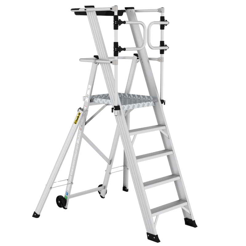 Climb-It Large Platform Folding Steps with Safety Gates