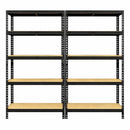 2x MSR Garage Shelving - 1800mm High - Up to 300kg - Black