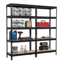 2x MSR Heavy Duty Shelving - 1800mm High - Up to 300kg - Black