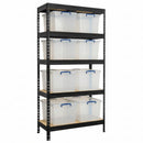 1x MSR Shelving Unit - 1800mm High - Black with 8x 33.5L Really Useful Boxes