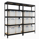 2x MSR Shelving Units - 1800mm High - Black with 12x 33.5L Really Useful Boxes