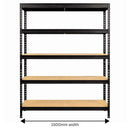 2x MSR Garage Shelving - 1800mm High - Up to 300kg - Black