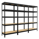 3x MSR Shelving Units - 1800mm High - Black with 12x 33.5L Really Useful Boxes