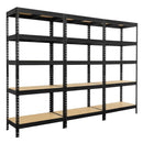 3x MSR Garage Shelving - 1800mm High - Up to 300kg - Black