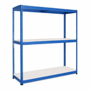 1x SX400 Industrial Shelving - 1980mm High - 400kg - Melamine - Blue