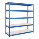 1x SX400 Industrial Shelving - 1980mm High - 400kg - Melamine - Blue