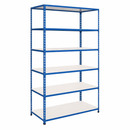 1x SX200 Industrial Shelving - 2440mm High - 200kg - Melamine - Blue