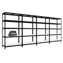 4x MSR Heavy Duty Shelving - 1800mm High - Up to 250kg - Light Larch Coated MDF Decks - Black