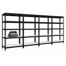 4x MSR Garage Shelving - 1800mm High - Up to 250kg - Light Larch Coated MDF Decks - Black