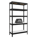 1x MSR Garage Shelving - 1800mm High - Up to 250kg - Light Larch Coated MDF Decks - Black