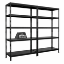 2x MSR Metal Shelving - 1800mm High - Up to 150kg - Steel Decks - Black
