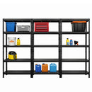3x MSR Metal Shelving - 1800mm High - Up to 150kg - Steel Decks - Black