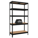1x MSR Heavy Duty Shelving - 1800mm High - Up to 250kg - Elm Coated MDF Decks - Black