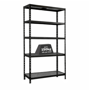 1x MSR Metal Shelving - 1800mm High - Up to 150kg - Mesh Decks - Black