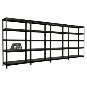 4x MSR Metal Shelving - 1800mm High - Up to 150kg - Steel Decks - Black