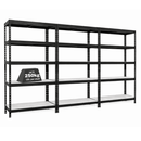 3x MSR Heavy Duty Shelving - 1800mm High - Up to 250kg - Light Larch Coated MDF Decks - Black