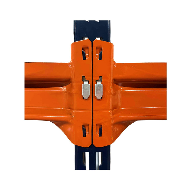1x Mecalux Heavy Duty Longspan Shelving Extension Kit - 3000mm High - Blue & Orange