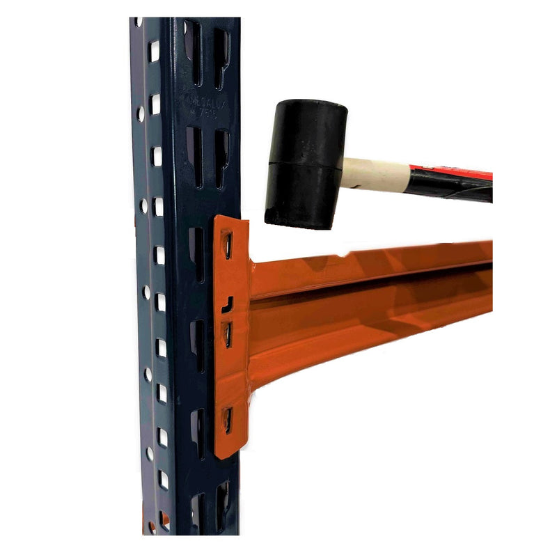 1x Mecalux Heavy Duty Longspan Shelving Extension Kit - 3000mm High - Blue & Orange