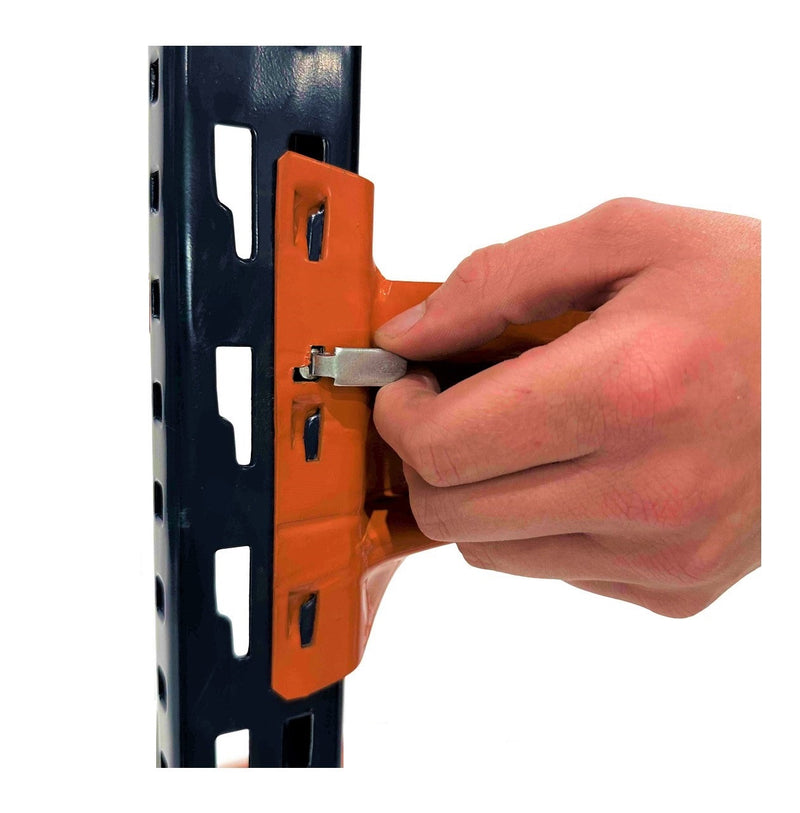1x Mecalux Heavy Duty Longspan Shelving Extension Kit - 3000mm High - Blue & Orange