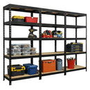 3x MSR Industrial Shelving - 1800mm High - Up to 300kg - Black