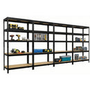 4x MSR Heavy Duty Shelving - 1800mm High - Up to 300kg - Black
