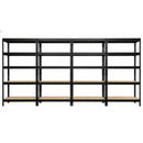 4x MSR Shelving Units - 1800mm High - Black with 8x 60L Wham Plastic Storage Boxes