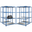 2x SX200 Industrial Shelving - 1830mm High - 200kg - Steel - Blue