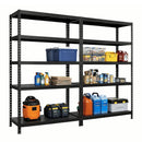 2x MSR Metal Shelving - 1800mm High - Up to 150kg - Steel Decks - Black