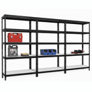 3x MSR Heavy Duty Shelving - 1800mm High - Up to 250kg - Light Larch Coated MDF Decks - Black