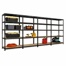 4x MSR Garage Shelving - 1800mm High - Up to 250kg - Elm Coated MDF Decks - Black