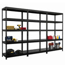 3x MSR Metal Shelving - 1800mm High - Up to 150kg - Steel Decks - Black