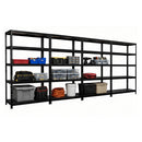 4x MSR Metal Shelving - 1800mm High - Up to 150kg - Steel Decks - Black