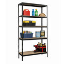 1x MSR Heavy Duty Shelving - 1800mm High - Up to 250kg - Elm Coated MDF Decks - Black
