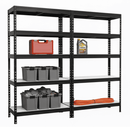 2x MSR Garage Shelving - 1800mm High - Up to 250kg - Light Larch Coated MDF Decks - Black